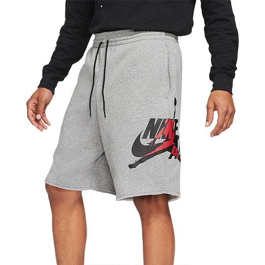 Air Jordan Jumpman Logo Printing Knit Basketball Sports Shorts Gray DH9509-091