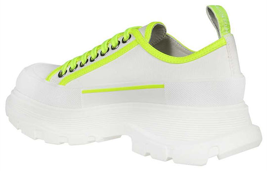 (WMNS) Alexander McQueen Tread Slick Neon Low Top Platform Sneakers 'White Solar Green' 657578W4L3P9230