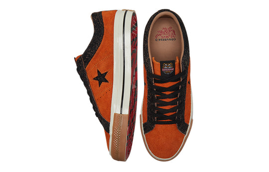Converse One Star Retro Casual Skate Shoes Orange New Year Series Unisex 173200C