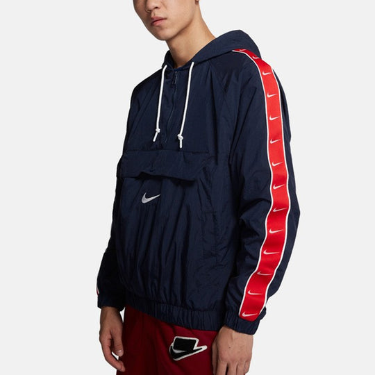 Nike Sportswear Big Swoosh Hooded Long Sleeve Color Block Jacket Cd0420-451 Colorblock CD0420-451