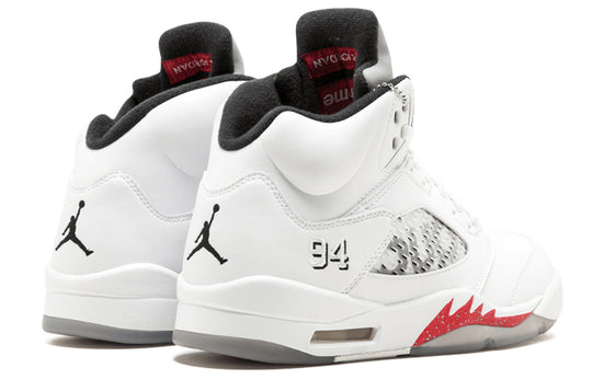 Supreme x Air Jordan 5 Retro 'White' 824371-101 Retro Basketball Shoes  -  KICKS CREW