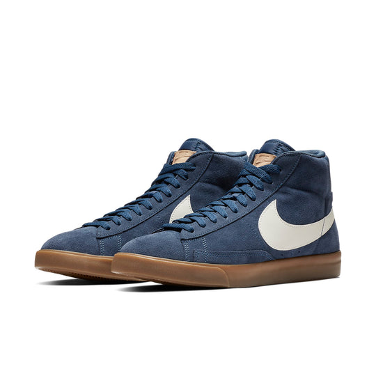 Nike Blazer Mid Mid Tops Retro Skateboarding Shoes Navy Blue 371761-406