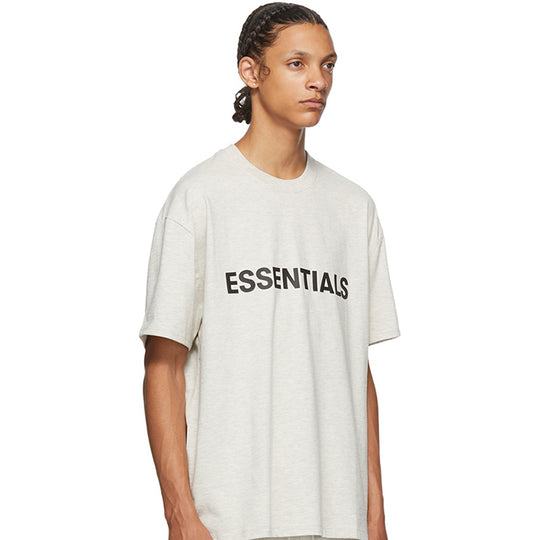 Fear of God Essentials SS20 3D Silicon Applique Boxy T-Shirt Oatmeal FOG-SS20-288