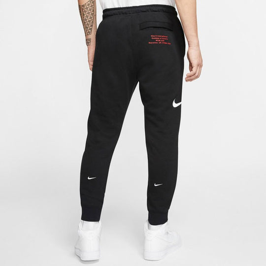 Nike Mens Swoosh Embroidered Double- Hook Casual Sports Pants Black DB4956-010