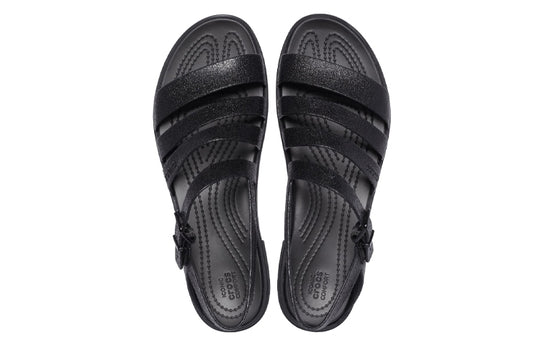 (WMNS) Crocs Tulum sandals 'All Black' 206737-0L9