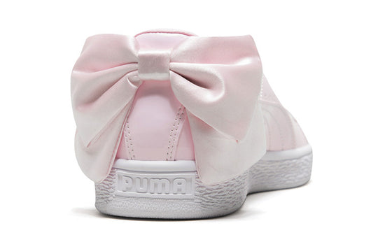 (WMNS) PUMA Basket Bow Patent Casual Shoes White/Pink 368118-03