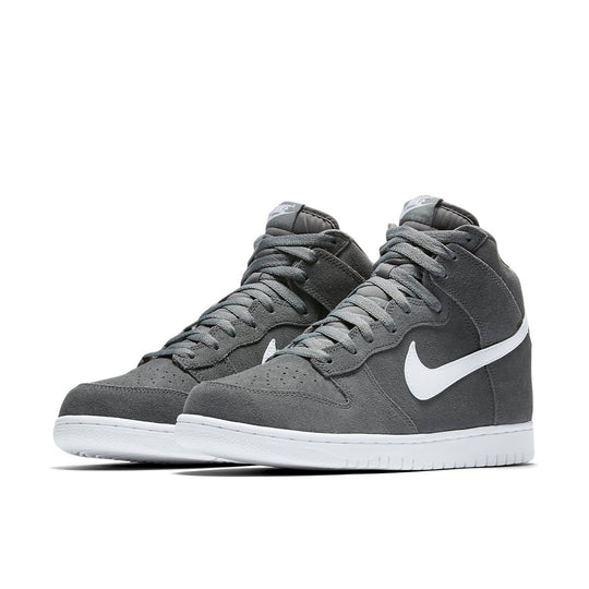 Nike Dunk High Shock Absorption Non-Slip Casual Skateboarding Shoes Gray White 904233-001