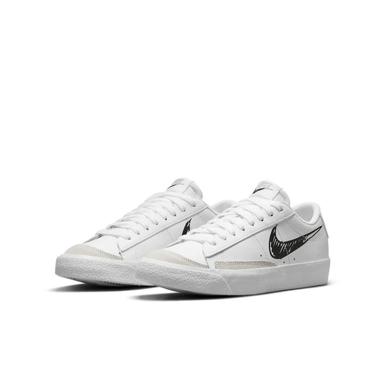 (GS) Nike Blazer Low '77 'Sketch - White Black' DM7819-100