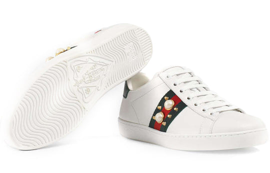 (WMNS) Gucci Ace Studded 'White' 431887-A38G0-9064