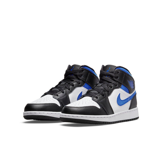 (GS) Air Jordan 1 Mid 'White Black Racer Blue' 554725-140 Big Kids Basketball Shoes  -  KICKS CREW