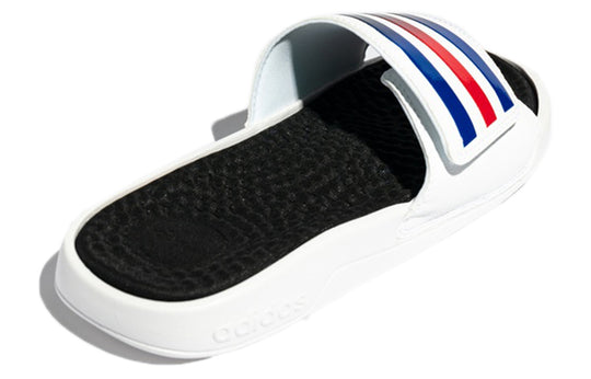 adidas Adissage Tnd Velcro Soft Sole Cozy Sports Slippers White Blue Red FY8152