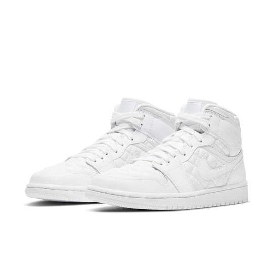 (WMNS) Air Jordan 1 Mid SE 'White Quilted' DB6078-100 Retro Basketball Shoes  -  KICKS CREW