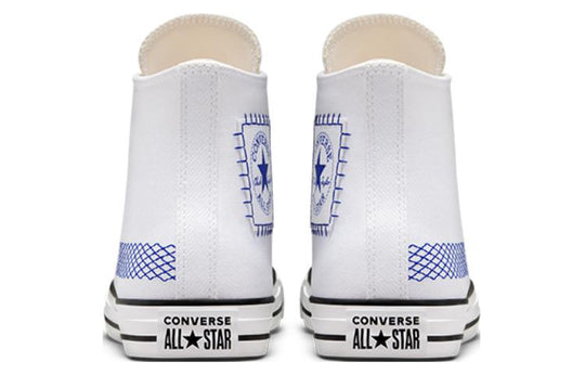 Converse Chuck Taylor All Star High Top Retro Sports Skateboarding Shoes White Blue A00779C