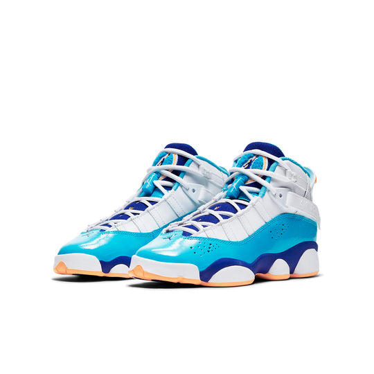 (GS) Air Jordan 6 Rings 'White Blue Orange' 323399-105 Big Kids Basketball Shoes  -  KICKS CREW