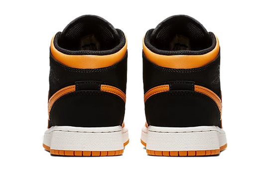 (GS) Air Jordan 1 Mid 'Black Orange Peel White' 554725-081 Big Kids Basketball Shoes  -  KICKS CREW