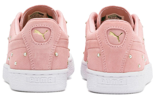 (WMNS) PUMA Pearl Studs Suede Pink/White 369934-02