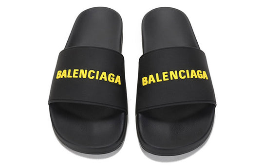 Balenciaga Pool Sandals Black/Yellow 565826W1S811070