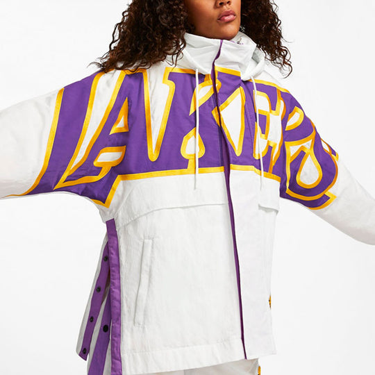(WMNS) Nike x AMBUSH NBA Lakers Jacket 'Summit White Purple Yellow' DB1617-121