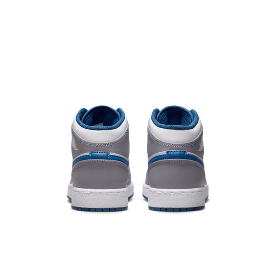 (GS) Air Jordan 1 Mid 'Cement True Blue' DQ8423-014