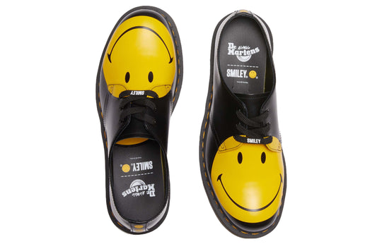 (WMNS) Dr.Martens 1461 Smiley Smooth Leather Oxford Shoes 'Black Yellow' 31390005