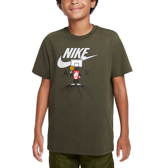 (GS) Nike Sportswear Graphic Logo T-Shirt 'Olive Green' DX9527-325