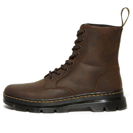 Dr. Martens Combs Leather Men's 8 Eye Combat Boots Brown 26006207