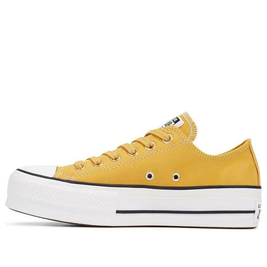 (WMNS) Converse Chuck Taylor All Star Platform Nubuck Low-top Thick Sole 'Yellow White' 565856C