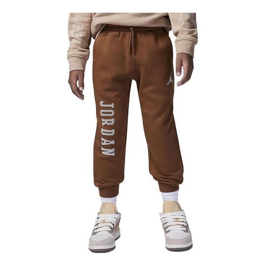 (GS) Air Jordan MJ Essentials Member Fleece Pants 'Brown White' FV5648-281
