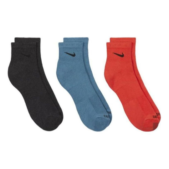 Nike Everyday Plus Cushioned Training Ankle Socks (3 Pairs) 'Black Blu ...
