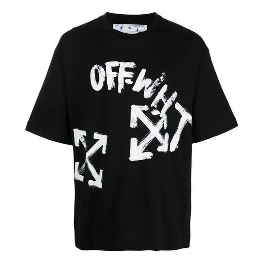 Off-White Paint Script Oversized Skate T-Shirt 'Black' OMAA120F22JER0041001