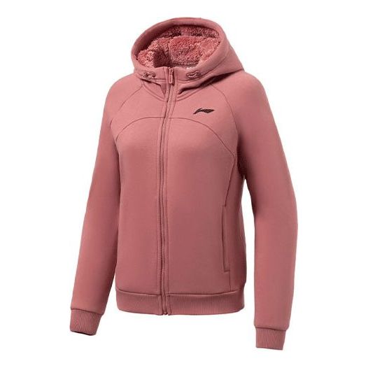 (WMNS) Li-Ning Athletics Winter Warm Hooded Jacket 'Rose Pink' AWDRE60-2