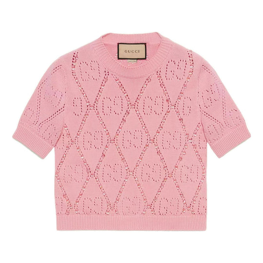 (WMNS) Gucci GG Cotton Beaded Shirt 'Pink' 691710-XKCAT-5307