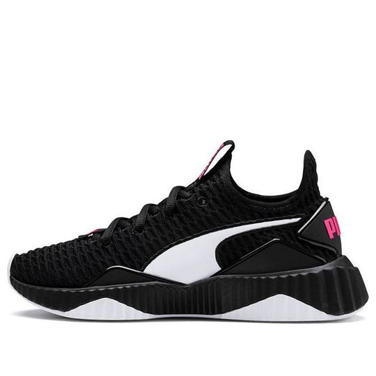 (GS) PUMA Defy Low Top Running Shoes Black/White 191557-04
