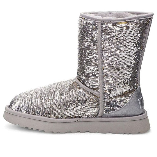 (WMNS) UGG Classic Short Cosmos Sequin Silver 1103796-SGLD