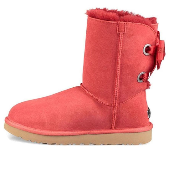 (WMNS) UGG Customizable Bailey Bow short Fleece Lined Red 1098075-RBRD