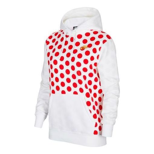(WMNS) Nike Sportswear Essential Pullover Hoodie 'White Red' CQ7779-167
