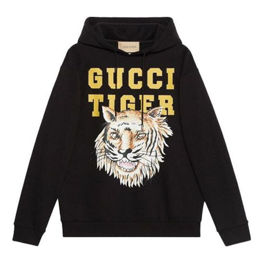 Gucci Tiger Logo Cotton Sweatshirt 'Black Yellow' 623244-XJD3T-1152