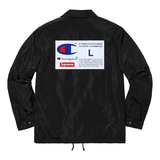 Supreme FW18 Champion Label Coaches Jacket 'Black' SUP-FW18-365