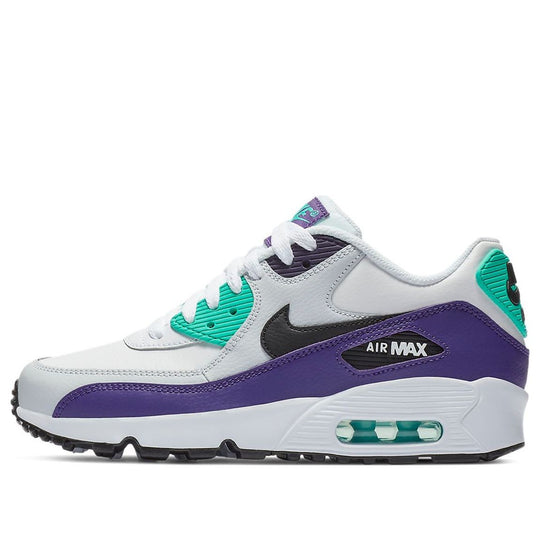 (GS) Nike Air Max 90 LTR Leather Low-Top White/Grey 833412-115