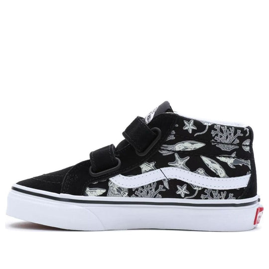 (PS) Vans Checkerboard Sk8-Mid Reissue Hook and Loop Shoes 'Black White' VN00018TBMV