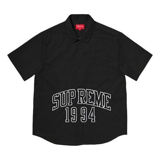 Supreme Arc Logo S/S Work Shirt 'Black White' SUP-SS20-150