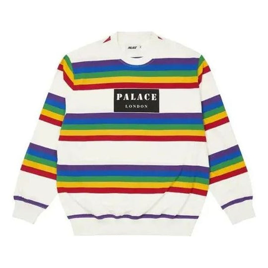 Palace Rainbow Stripe Longsleeve 'White' PLA-FW21-297