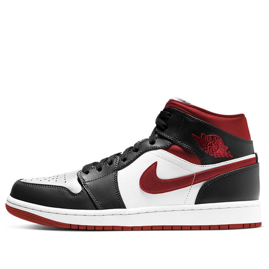 Air Jordan 1 Mid 'Black White Gym Red' 554724-122 Retro Basketball Shoes  -  KICKS CREW