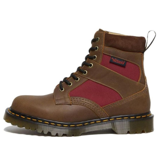 Dr.Martens 1460 Made in England Padded Panel Lace Up Boots 'Brown Dockyard Oxblood' 27775203