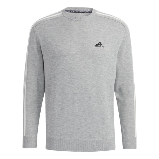 adidas 3-Stripes Long Sleeve Crew Neck Sweater 'Grey' GV1202