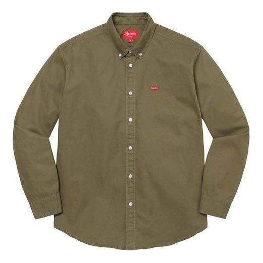 Supreme Small Box Twill Shirt 'Olive Green' SUP-FW21-105