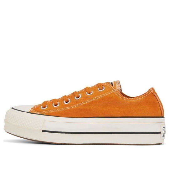 (WMNS) Converse Italian Crafted Dye Chuck Taylor All Star Platform Low Top Thick Sole 'Orange White' 566470C