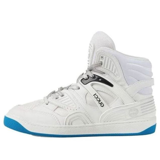 (WMNS) Gucci Basket Retro High Top Basketball Shoes White Blue 661310-2SHA0-9014