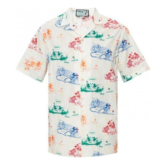 Gucci x Disney Mickey and Minnie Camp Collar Shirt 'White' 596906-ZADGQ-9701