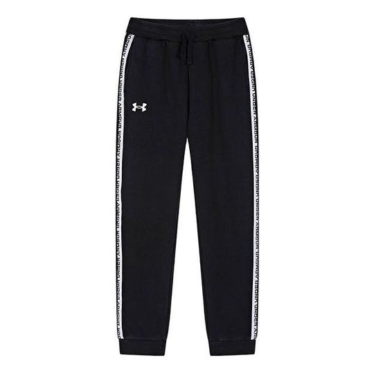 (GS) Under Armour Casual Woven Pants 'Black White' 234208342